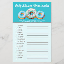 Lámina Sprinkle Donut | Word Scramble | Juego Baby Shower