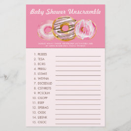 Lámina Sprinkle Donut | Word Scramble | Juego Baby Shower