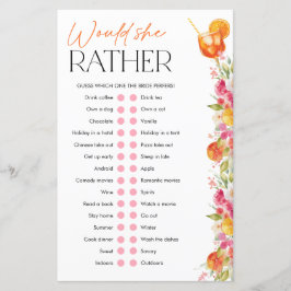 Lámina Spritz Bridal Shower Games Would She Rather