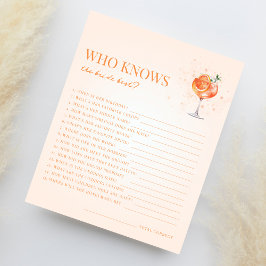 Lámina Spritz Cocktail quien conoce el mejor juego de nov