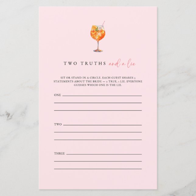 Lámina Spritz Dos Verdades Y Un Juego De Ducha De Novias  (Anverso)