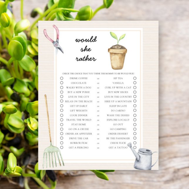 Lámina Sprout Prefiere Un Juego De Baby Shower (Subido por el creador)