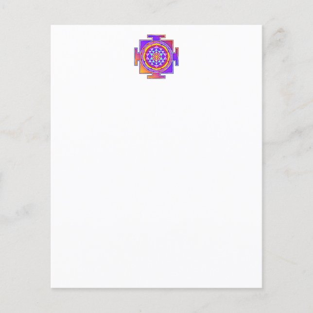 Lámina Sri Yantra - Diseño de símbolo del hinduismo 1 (Anverso)