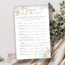 Lámina Starfish azul dorado termina la frase de papá en B