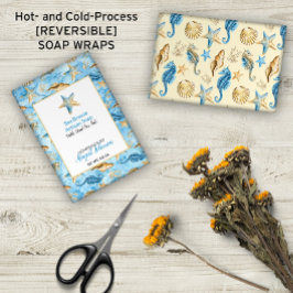 Lámina 🐚 Starfish Sea Shells Marfil & Blue Soap Wrap