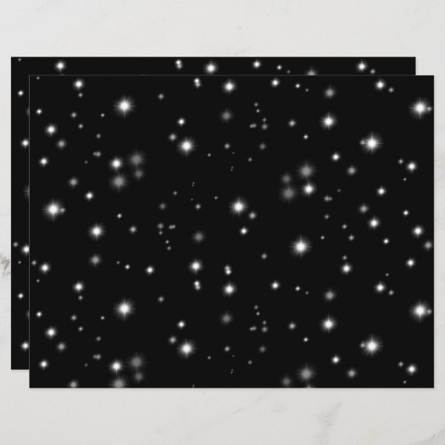 Lámina Starlight Sparkles Black and White Stars (Anverso / Reverso)