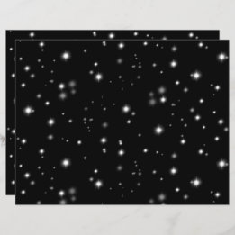 Lámina Starlight Sparkles Black and White Stars