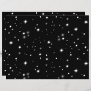 Lámina Starlight Sparkles Black and White Stars