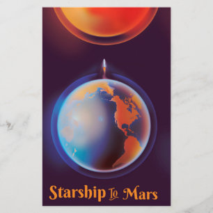 Lámina Starship to Mars