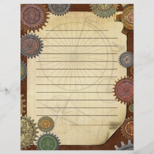 Lámina STATIONARIO Steam Elegance Steampunk SCRAPBOOK (Anverso)