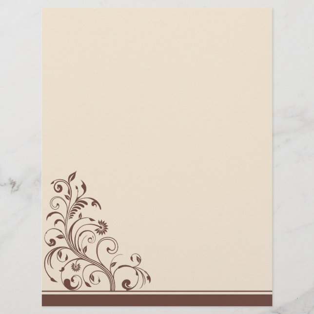 Lámina Stationery Boda floral marrón y crema (Anverso)