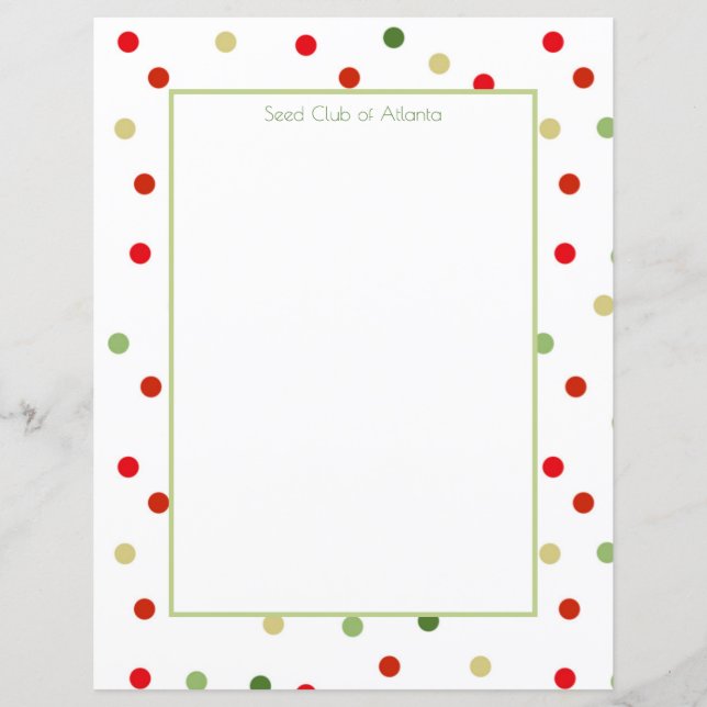 Lámina Stationery con marco de punto de polka (Anverso)