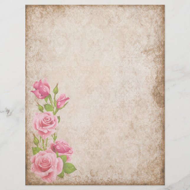 Lámina Stationery de papel antiguo (Anverso)
