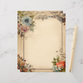 Lámina Stationery de Shabby Chic Floral Junk Journal