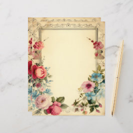 Lámina Stationery de Shabby Chic Floral Junk Journal