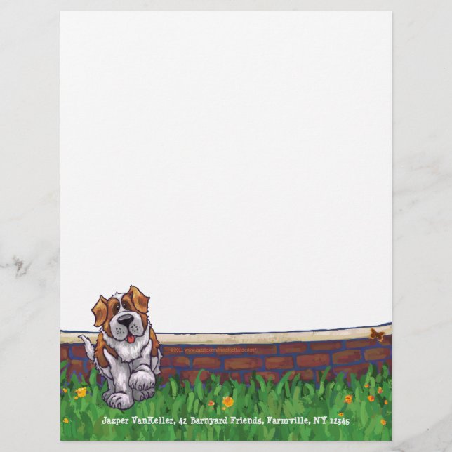 Lámina Stationery de St. Bernard (Anverso)