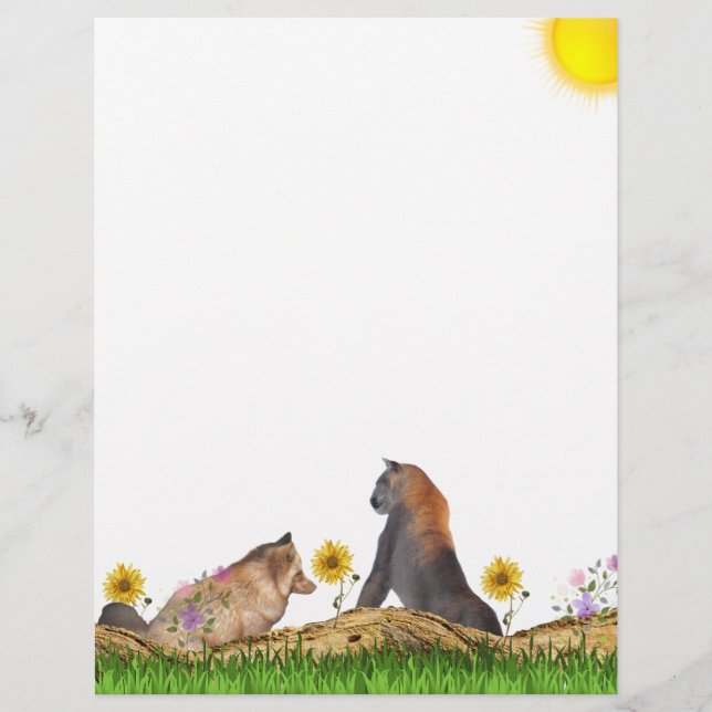 Lámina Stationery Fox y Vigilant Cougar (Anverso)