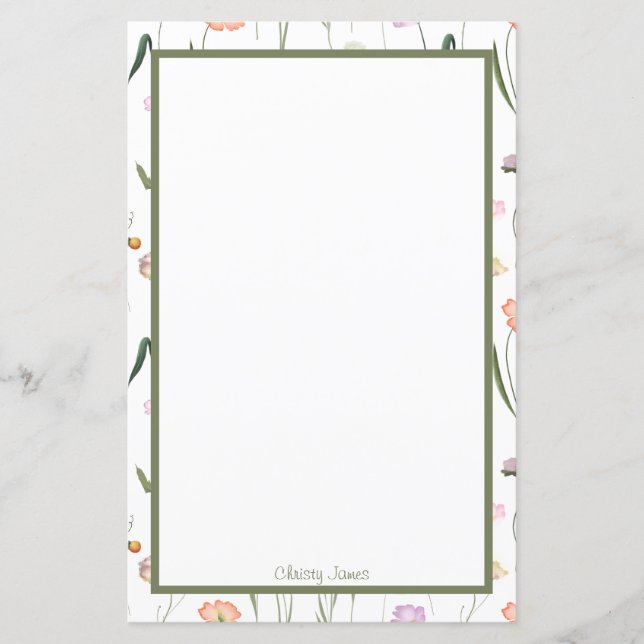Lámina Stationery personalizado (Anverso)