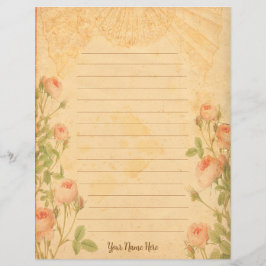 Lámina Stationery Rosa de época