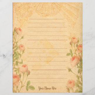 Lámina Stationery Rosa de época