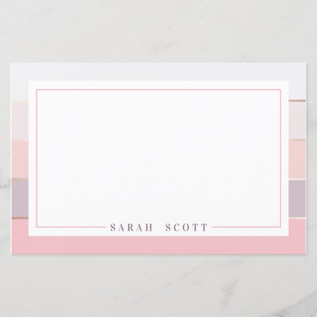 Lámina Stationery Rubor Lavender Striped Personalizado (Anverso)