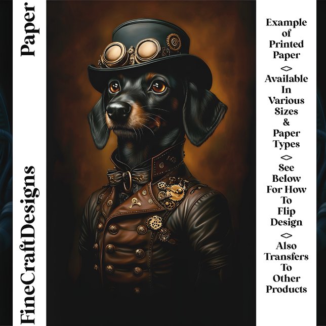 Lámina Steampunk Dachshund Wiener Dog CR5 Papel para la a (Subido por el creador)