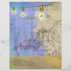 Lámina Steampunk Mechank Edison Light Bulb Architect