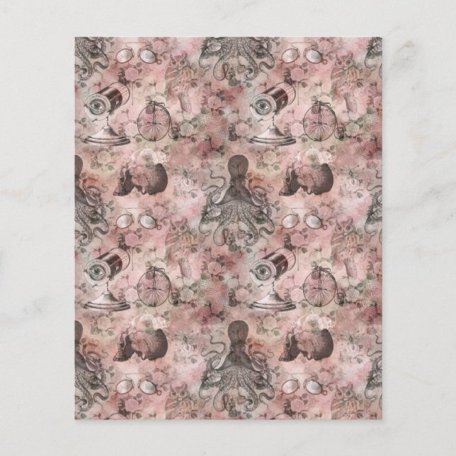 Lámina Steampunk Romance Scrapbook Paper (Anverso)