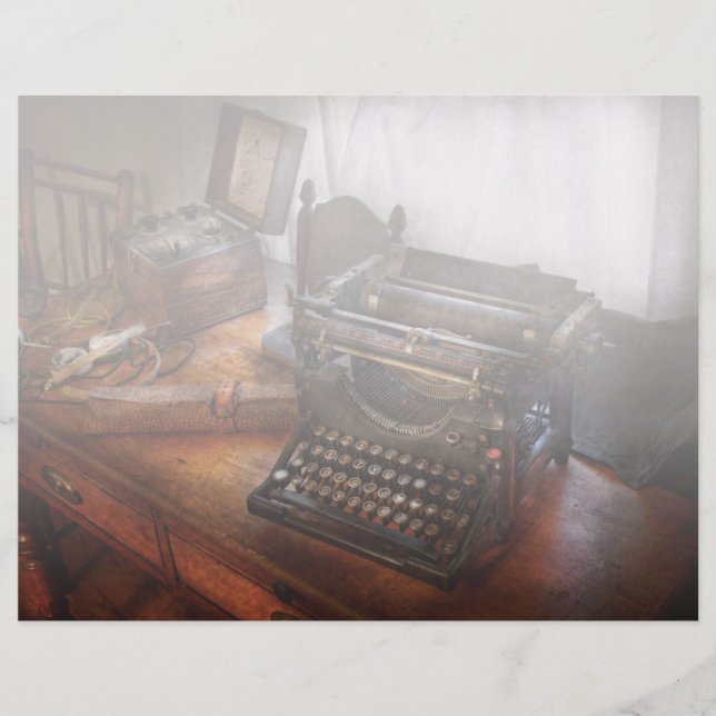 Lámina Steampunk - Typewriter - El mensajero secreto (Anverso)