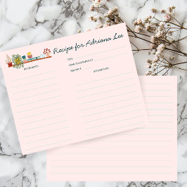 Lámina STOCK THE KITCHEN CUSTOM Bridal Shower Recipe Card