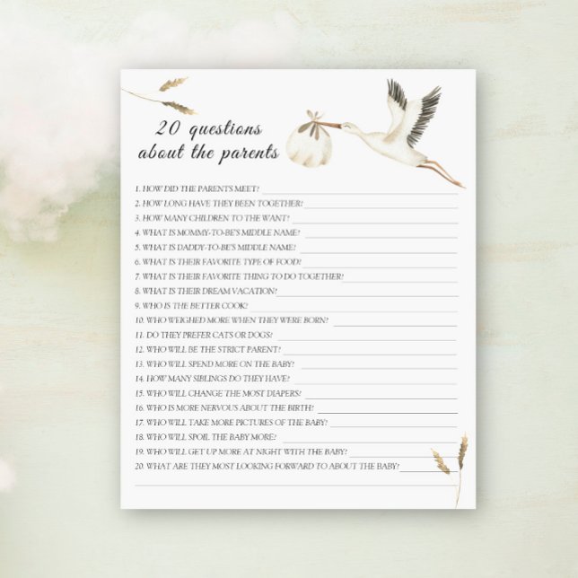 Lámina Stork - 20 preguntas sobre los padres (Subido por el creador)