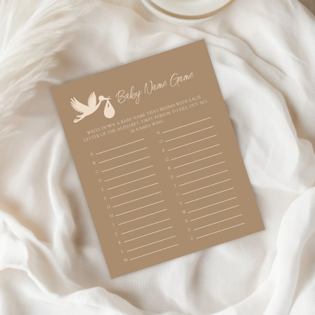 Lámina Stork Baby Delivery Gender Reveal Baby Name Game (Subido por el creador)