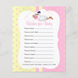 Lámina Stork with a Baby Girl Shower - Wire