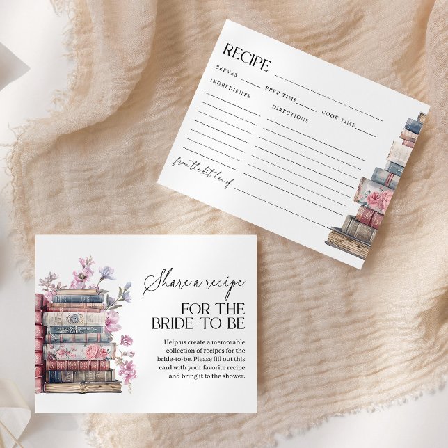 Lámina Storybook New Chapter Bridal Shower Recipe Card (Subido por el creador)