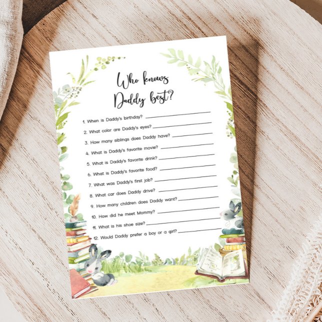 Lámina Storybook New Chapter Shower Who Knows Daddy Game (Storybook Baby Shower Game)