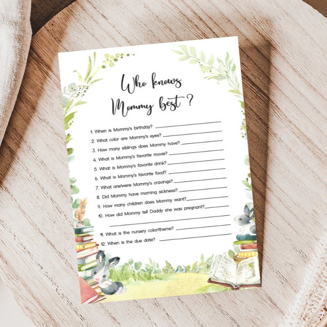 Lámina Storybook New Chapter Shower Who Knows Mommy Game (Storybook Baby Shower Game)