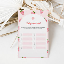 Lámina Strawberry Baby Name Race Baby Shower Game