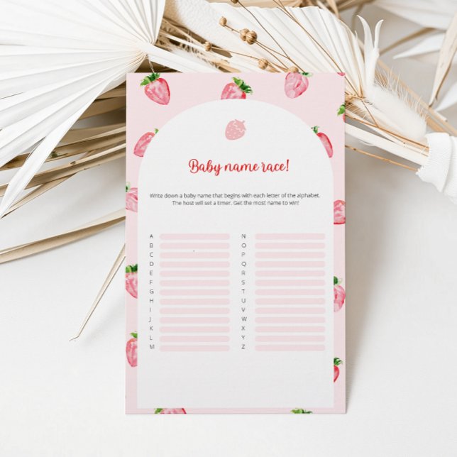Lámina Strawberry Baby Name Race Baby Shower Game (Subido por el creador)