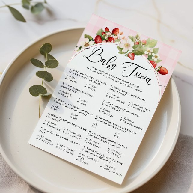 Lámina Strawberry Baby trivia juego para la ducha de bebé (Subido por el creador)