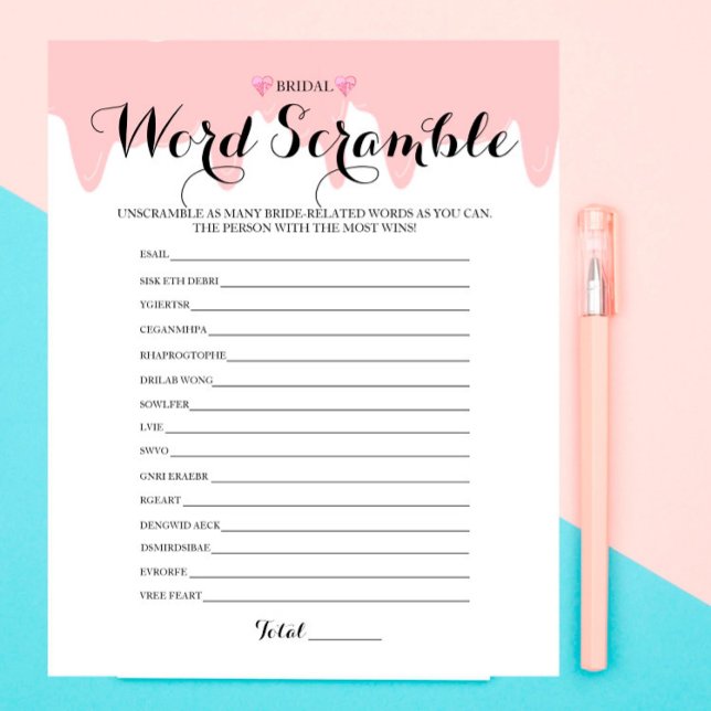 Lámina Strawberry Bridal Shower Word Scramble Game (Subido por el creador)