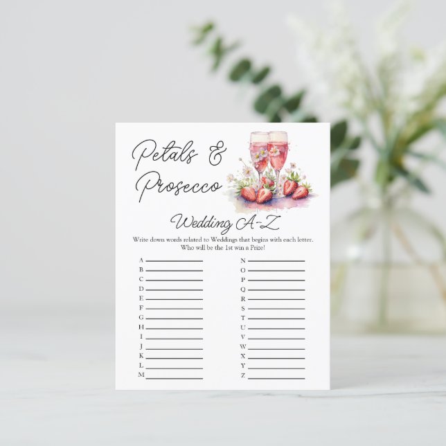 Lámina Strawberry Champagne Boda de ducha de novia juego (Anverso de pie)