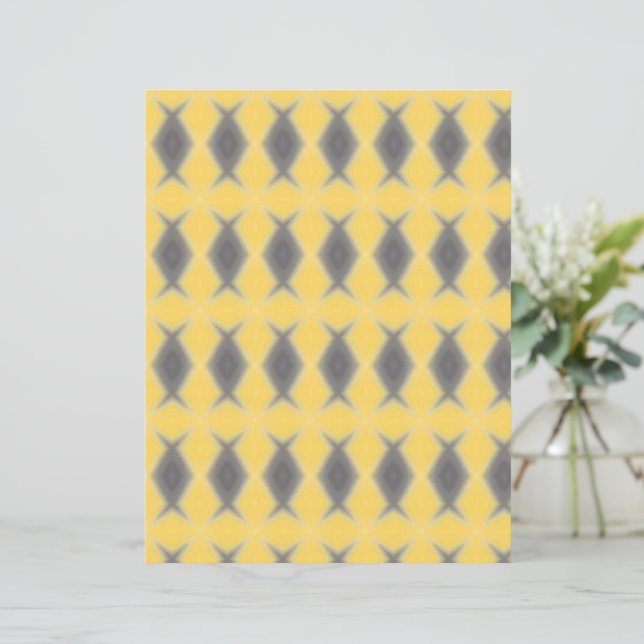 Lámina Stylish Grey Diamonds on Yellow scrapbook paper (Anverso de pie)