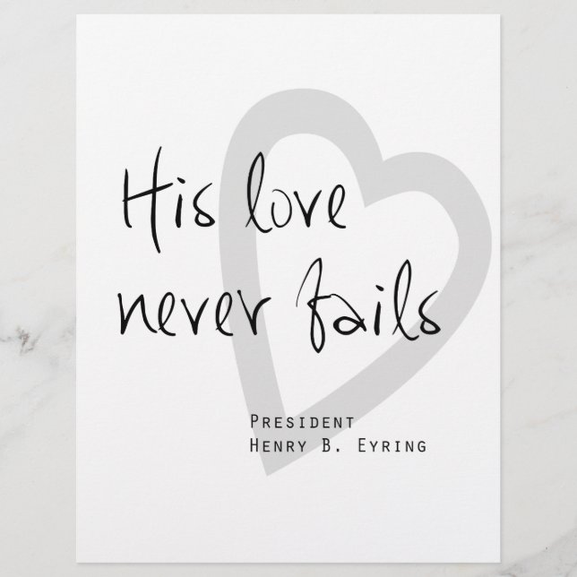 Lámina su amor nunca falla henry b eyring cita mormón (Anverso)