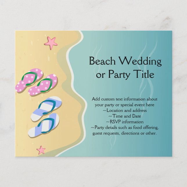 Lámina Su/sus chancletas en la boda de la playa (Anverso)