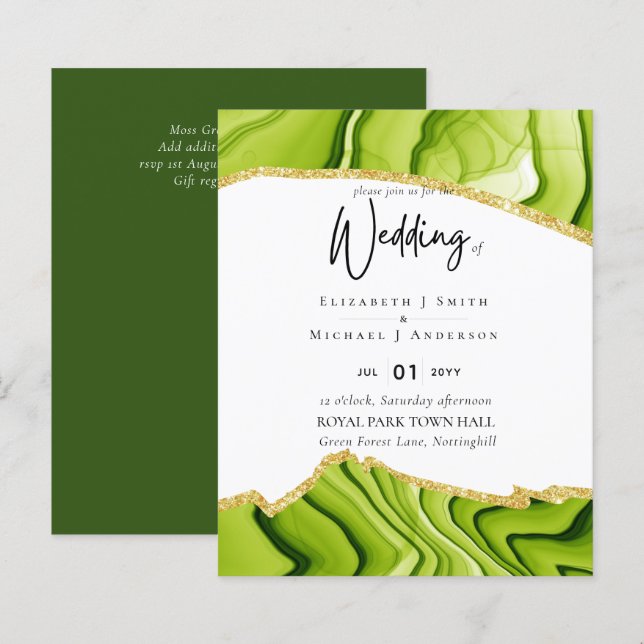 Lámina Sublime AGATE Purpurina de oro Wedding INVITA PRES (Anverso / Reverso)