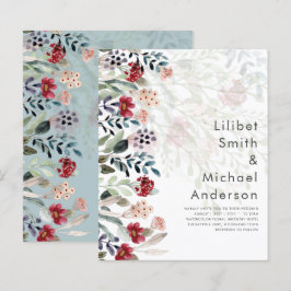 Lámina Sublime Burgundy Blue Wildflowers Boda Elegante