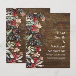 Lámina Sublime Burgundy Blue Wildflowers Boda Elegante