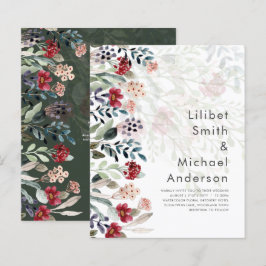 Lámina Sublime Burgundy Blue Wildflowers Boda Elegante