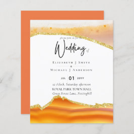 Lámina Sublime Naranja Gold Agate Wedding INVITA PRESUPUE
