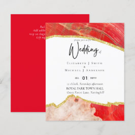 Lámina Sublime Red Gold Agate Wedding INVITA PRESUPUESTO